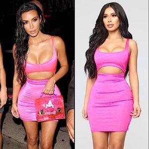 *NWOT* Cut To the Chase Neon Pink bodysuit